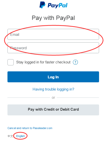 Pay via PayPal Account